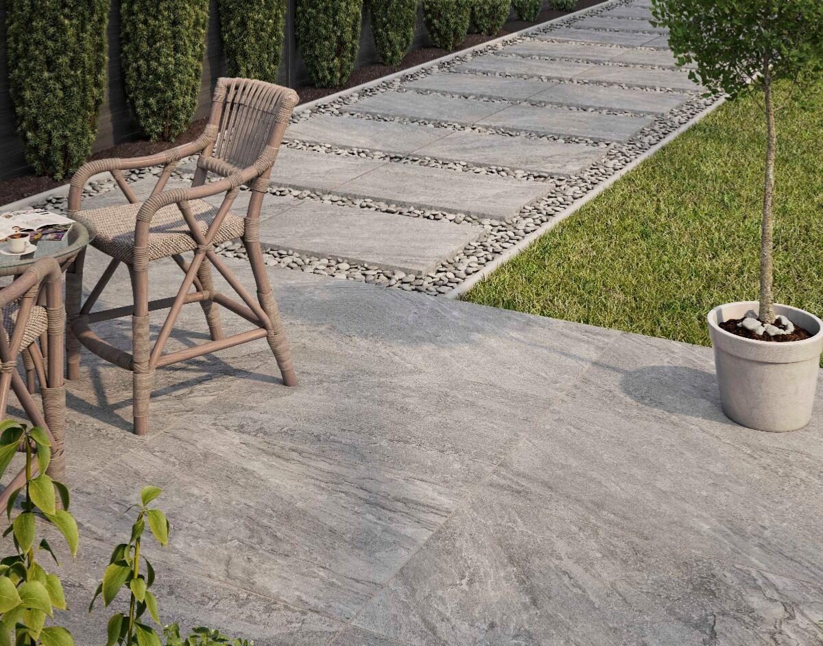 Outdoor slab tiles garden