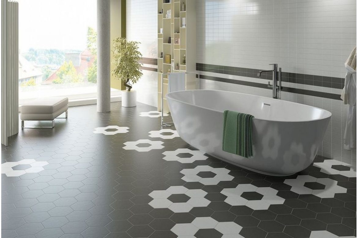 slate hexagon floor tile bathroom from reputable companies