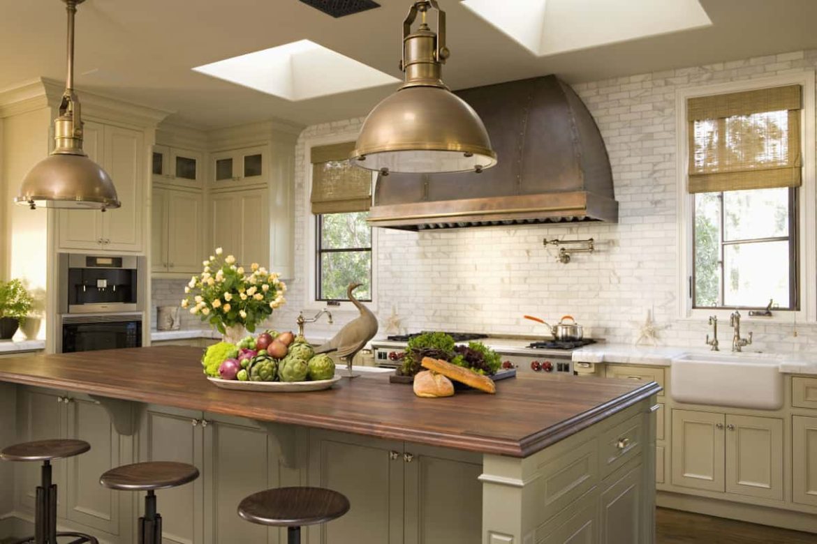 kitchen island tile backsplash