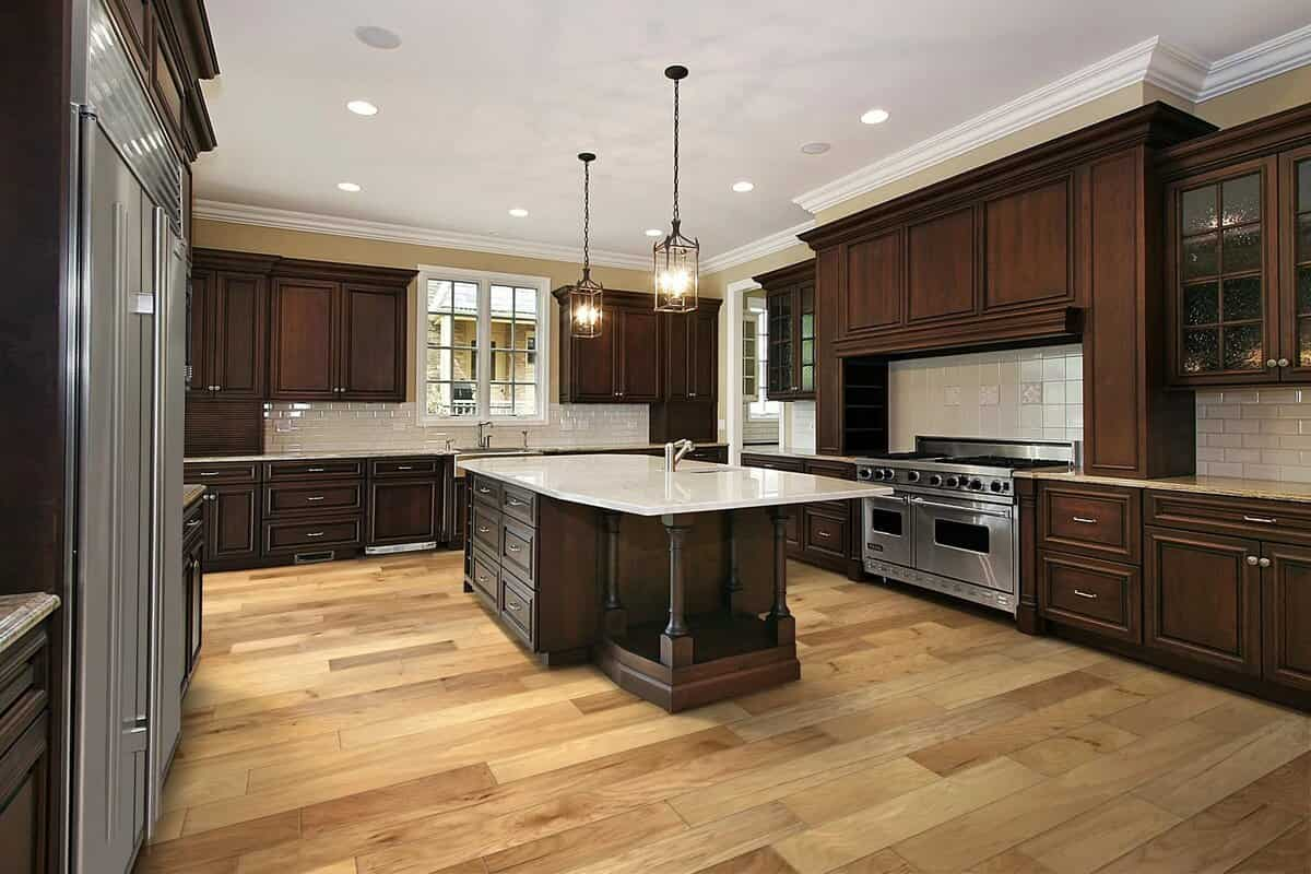  Kitchen island tile flooring 